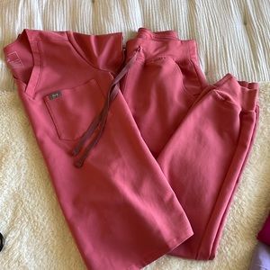 Figs Zamora High Waisted Jogger Scrub Pants and Top